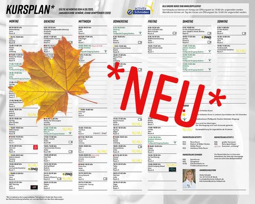 Aktueller Herbst-Kursplan online