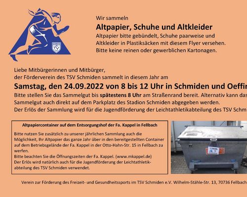 Altpapier-, Schuh- und Altkleidersammlung 