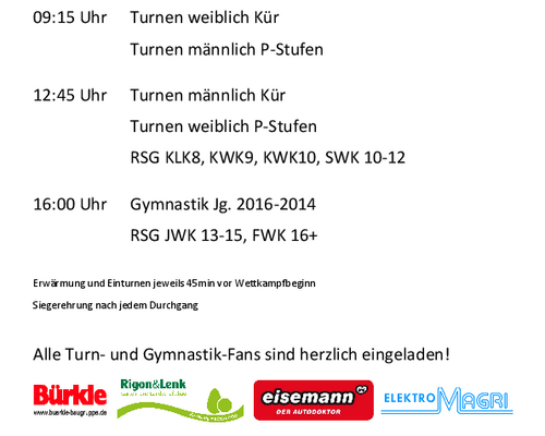 Vereinsmeisterschaften der Turnabteilung
